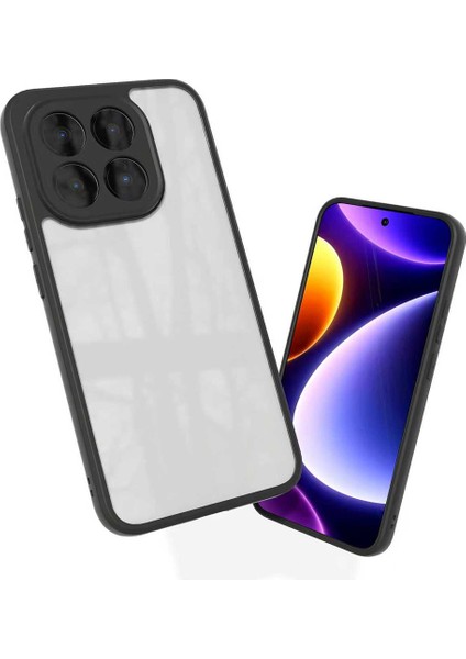 Xiaomi 15T Kılıf Kamera Korumalı Şeffaf Arka Yüzey New Roll Kapak Siyah modelleri