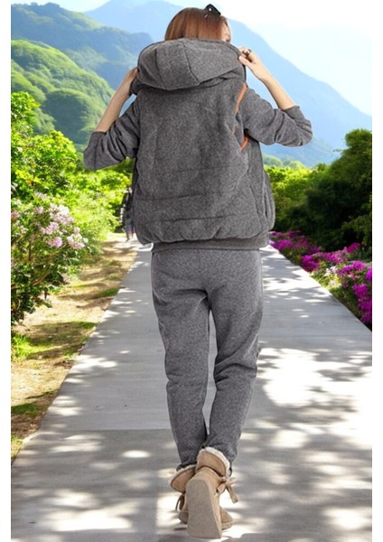 Kışlık Rahat Üçlü Eşofman Takımı modelleri