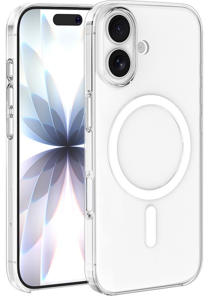 Apple iPhone 16 Kılıf IC Çipli Wireless Şarj Özellikli Orjin Kapak Şeffaf