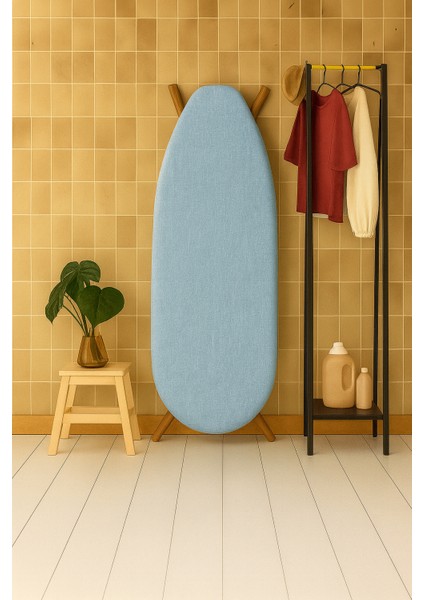 Ütü Masası Kılıfı Keçeli Mavi Battal Boy Xxl Pamuklu Yanmaz Üretim