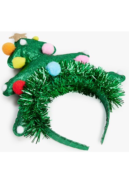 Simli Çam Ağacı Aplikeli Yılbaşı Tacı fiyatları