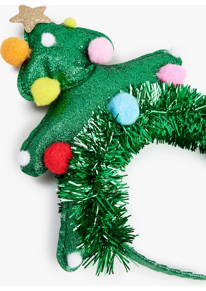 Simli Çam Ağacı Aplikeli Yılbaşı Tacı modelleri