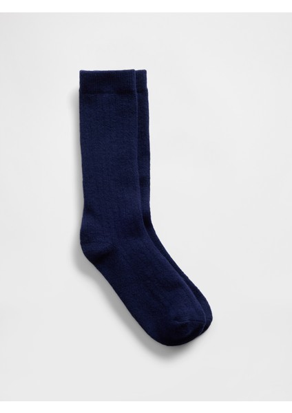 Erkek Lacivert Cashsoft Crew Çorap