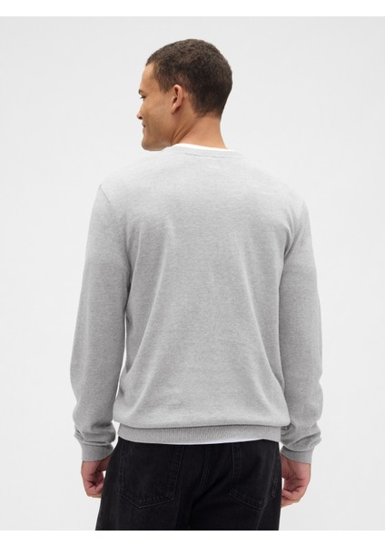 Erkek Gri Bisiklet Yaka Kazak indirimleri