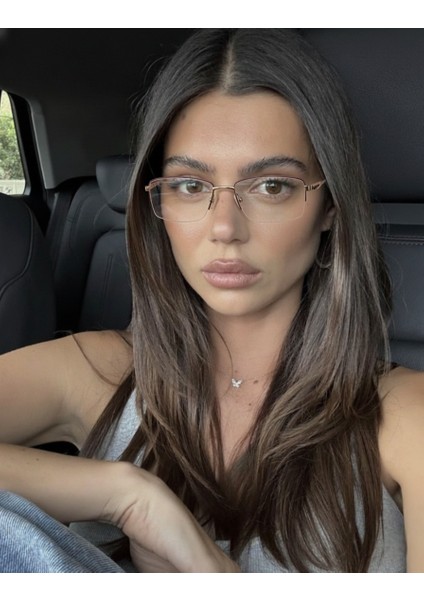 Gold – Bal Rengi Metal Detaylı Unisex Gözlük Çerçevesi – Optik Cam Değişimine Uygun