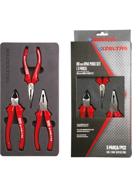 İzeltaş Opak Seri Pense Yankeski Kargaburun Seti 160 mm 3'lü indirimleri