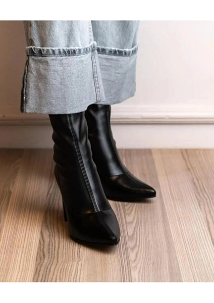 07 Kadın Strech Çekme Kalın Topuklu Bot Siyah fırsatları