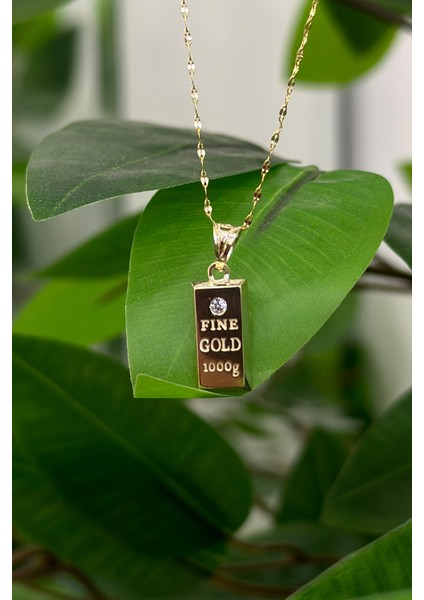 14 Ayar Altın Külçe Kolye