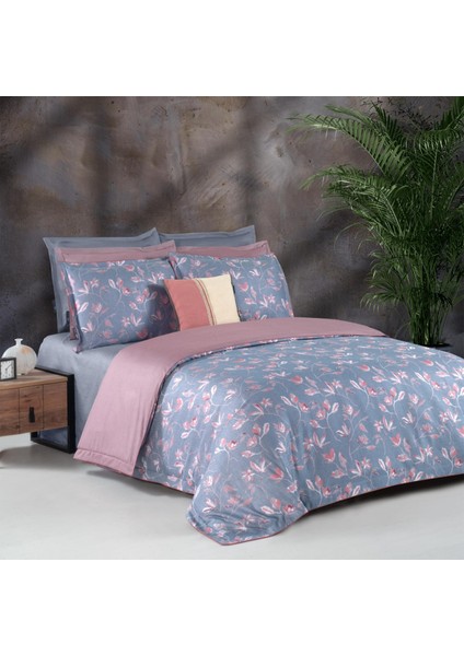 Samira Çift Kişilik %100 Pamuk Saten "300 Tc" Nevresim Takımı Mavi fiyatları