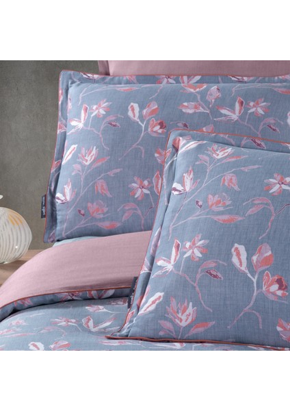 Samira Çift Kişilik %100 Pamuk Saten "300 Tc" Nevresim Takımı Mavi modelleri