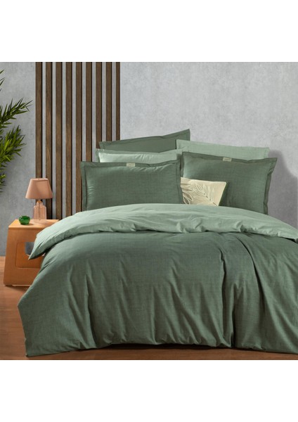 Solo Tone Çift Kişilik %100 Pamuk Nevresim Takımı Yeşil