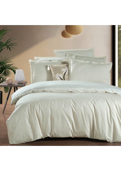 Solo Tone Çift Kişilik %100 Pamuk Nevresim Takımı Ekru