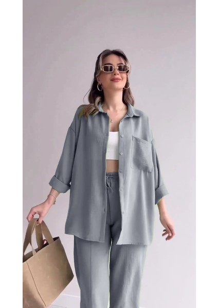 Keten Günlük Ikili Takım Elbise Pantolon Gömlek fiyatları