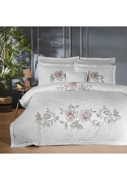 Ilay Çift Kişilik %100 Pamuk Saten "300 Tc" Nevresim Takımı Gri