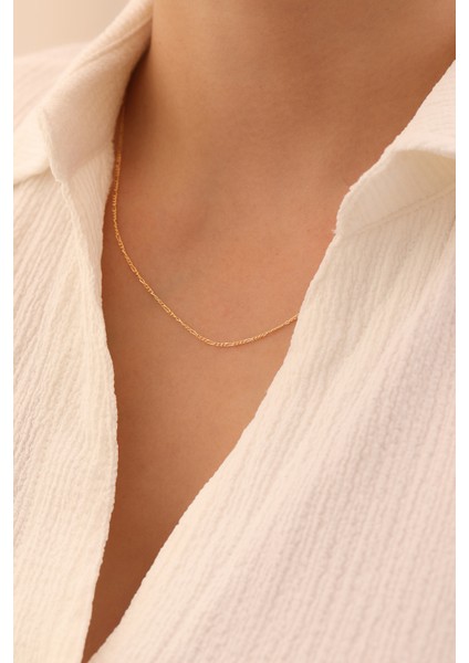 14 Ayar Altın Figaro Zincir modelleri