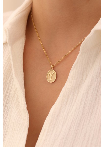 14 Ayar Altın Doch Zincir El Yazısı Harf Kolye