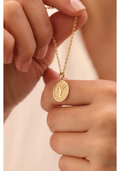 14 Ayar Altın Doch Zincir El Yazısı Harf Kolye modelleri