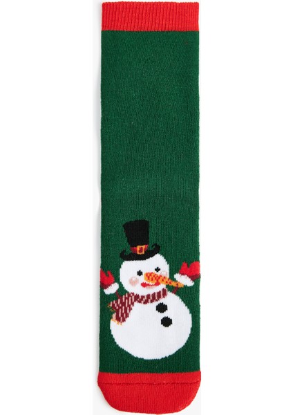 Kardan Adam Detaylı Pamuklu Havlu Çorap