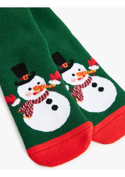 Kardan Adam Detaylı Pamuklu Havlu Çorap modelleri