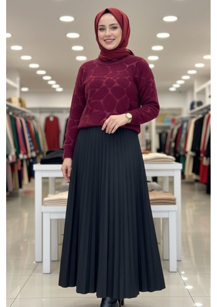 Cozy Dokulu Tesettür Kazak- Bordo Standart (36-38-40 Uyumlu) fırsatları