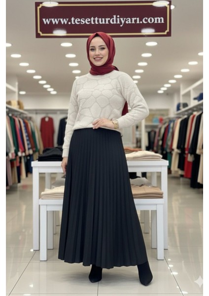 Cozy Dokulu Tesettür Kazak- Krem Standart (36-38-40 Uyumlu) fırsatları