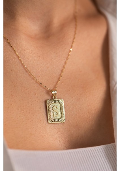 14 Ayar Altın Ince Italyan Aynalı Harf Kolye fiyatları