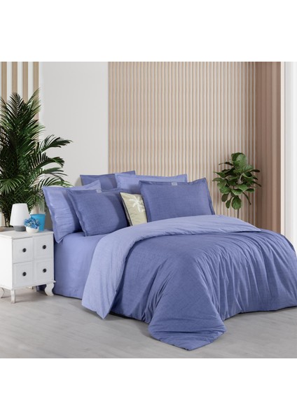 Solo Tone Tek Kişilik %100 Pamuk Nevresim Takımı Mavi