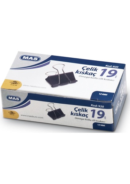 Mas Kıskaç 19 mm Çelik Siyah 12 Li