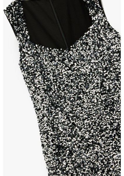 Kolsuz Kalp Yaka Payetli Mini Abiye Elbise modelleri