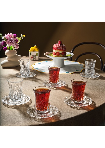 Rcr Melodia 12 Parça 6 Kişilik Cam Çay Seti