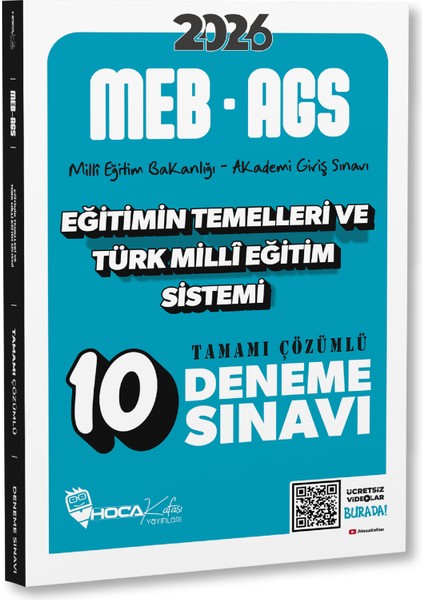 2026 Meb Ags Eğitimin Temelleri ve Türk Millî Eğitim Sistemi Tamamı Çözümlü 10 Deneme Sınavı(Komisyon)