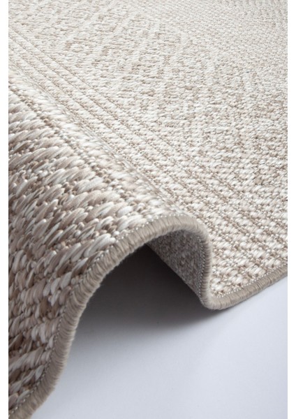 Enti Nova 2005 Bej Mutfak Halısı Yıkanabilir Sisal Görünümlü Mutfak Kilimi Çerçeveli Kaymaz Yolluk indirimleri