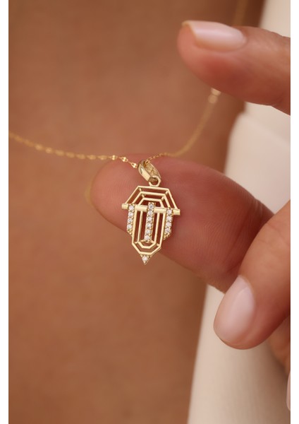 14 Ayar Altın Italyan Aynalı Zincir Üçgen Kolye fiyatları