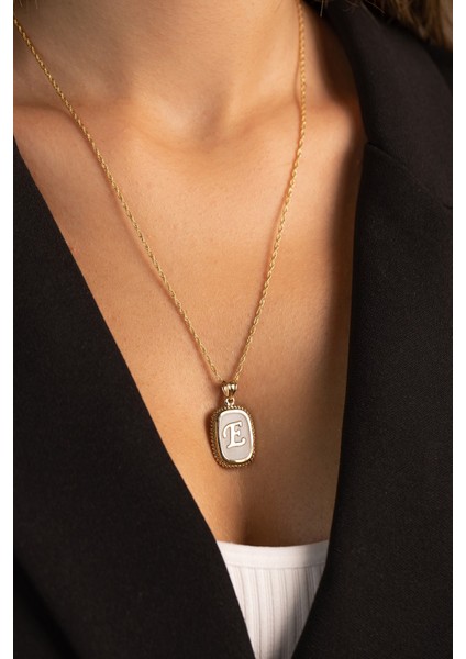 14 Ayar Altın Halat Burgu Zincir Sedef Harf Kolye indirimleri