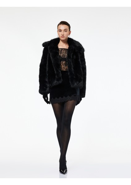 Dantel Detaylı Kadife Mini Etek fiyatları