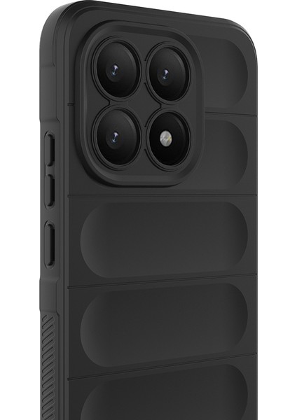 Xiaomi 15T Kılıf Esnek TPU Oyuklu Arka Yüzey Tasarımlı Etnik Silikon Kapak Siyah modelleri