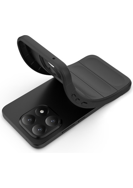 Xiaomi 15T Kılıf Esnek TPU Oyuklu Arka Yüzey Tasarımlı Etnik Silikon Kapak Siyah