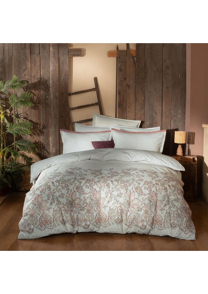 Scarlet Çift Kişilik %100 Pamuk Flanel (Pazen) Nevresim Takımı Bej