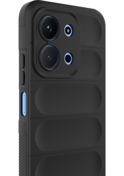 Xiaomi Redmi 15C 4G Kılıf Esnek TPU Oyuklu Arka Yüzey Tasarımlı Etnik Silikon Kapak Siyah modelleri