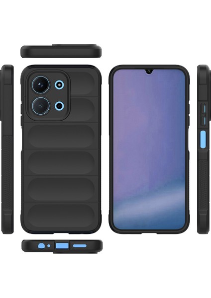 Xiaomi Redmi 15C 4G Kılıf Esnek TPU Oyuklu Arka Yüzey Tasarımlı Etnik Silikon Kapak Siyah indirimleri