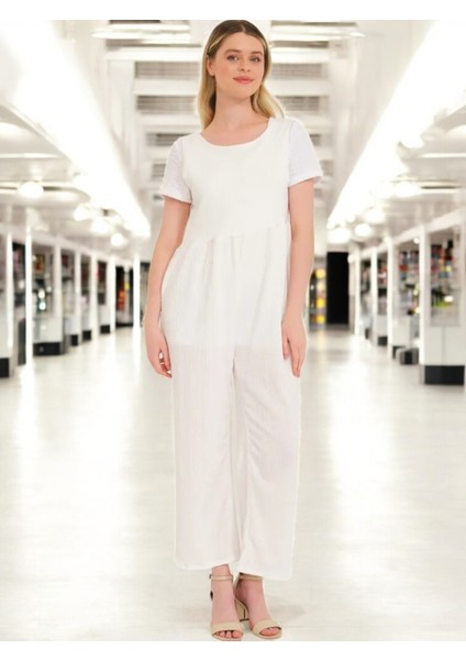 Sırt Detaylı Yazlık Rahat Keten Tulum modelleri