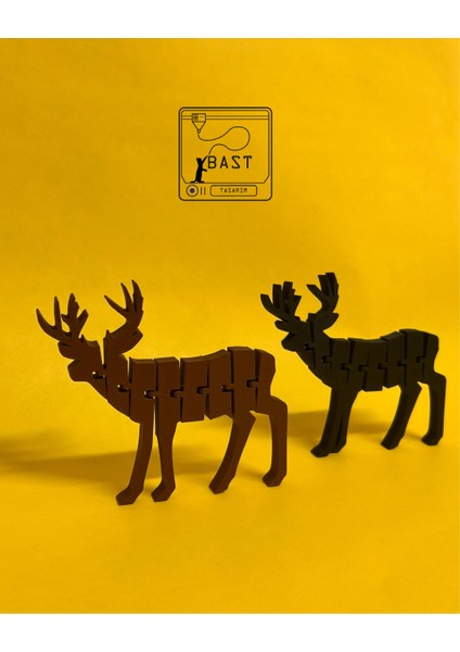 Bast Tasarım 3D Yazıcı Hareketli Eklemli Geyik Oyuncak Figür