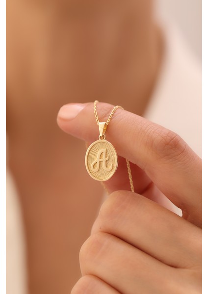 14 Ayar Altın Forse Zincir El Yazısı Harf Kolye modelleri