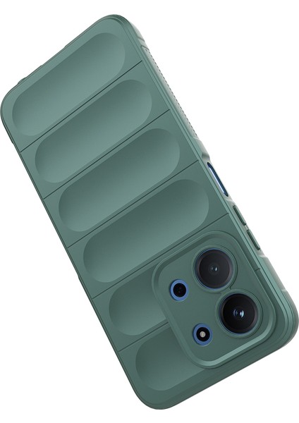 Xiaomi Redmi 15C 4G Kılıf Esnek TPU Oyuklu Arka Yüzey Tasarımlı Etnik Silikon Kapak Koyu Yeşil fırsatları