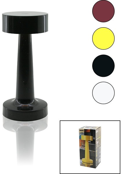 Yuvarlak - Plastik Mantar Masa Lambası Donmantik - Renkli Type-C Şarjlı 3 Fonksiyonlu 3W - 24LED - AV-332 (5332)