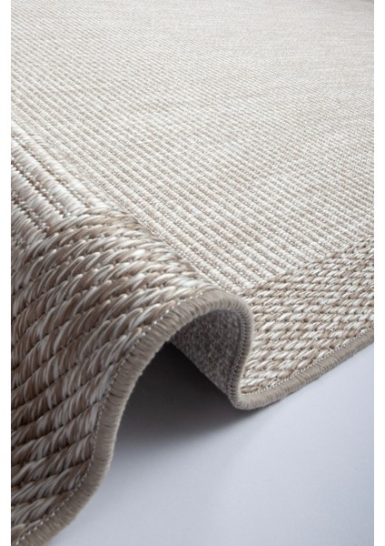 Enti Nova 2005 Bej Mutfak Halısı Yıkanabilir Sisal Görünümlü Mutfak Kilimi Çerçeveli Kaymaz Yolluk indirimleri