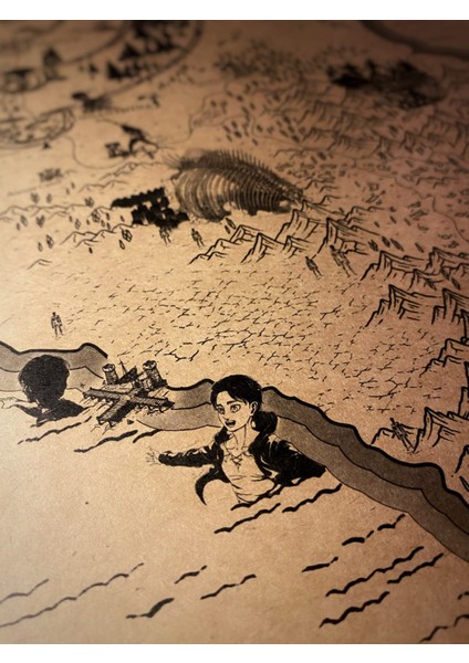 Attack On Titan Dünya Haritası 50*70CM, Spekülatif Paradis Haritası Poster modelleri