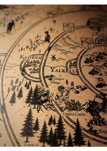 Attack On Titan Dünya Haritası 50*70CM, Spekülatif Paradis Haritası Poster