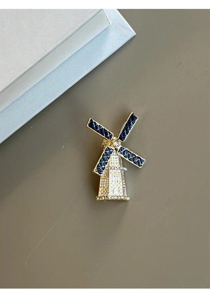 Yel Değirmeni Broş - Altın