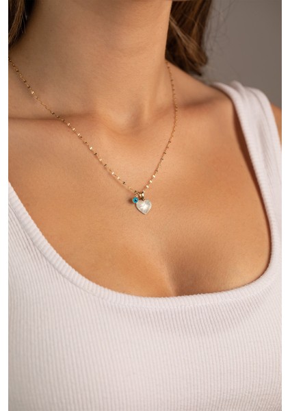 14 Ayar Altın Aynalı Zincir Kalemli Kalp Kolye fiyatları